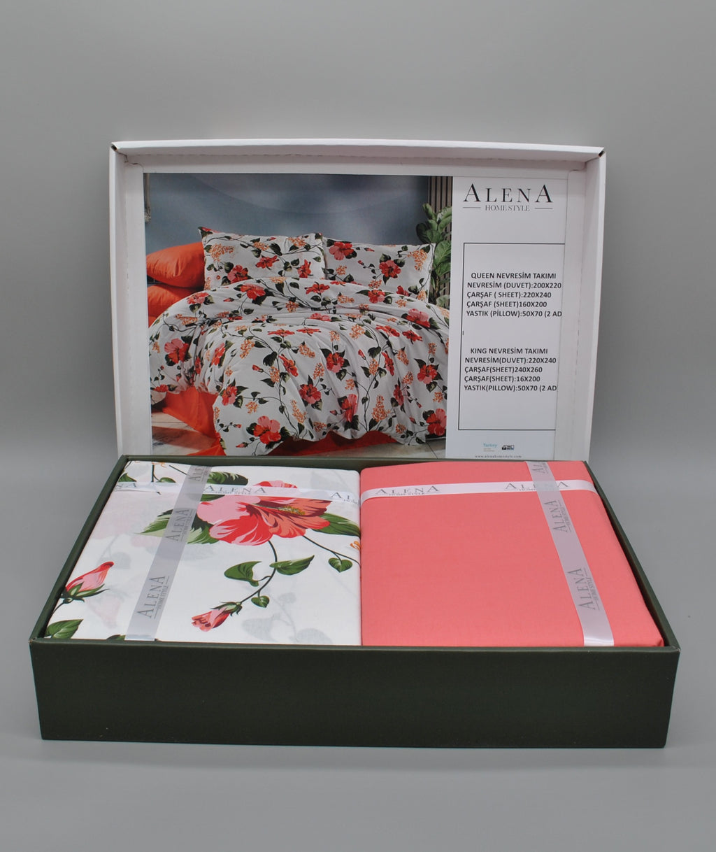 Parure housse de couette 100% coton 60 fils – Literie premium 200×220 cm + drap housse 160×200 +30 cm + 2 taies 50×70 cm – Coffret cadeau élégant avec ruban