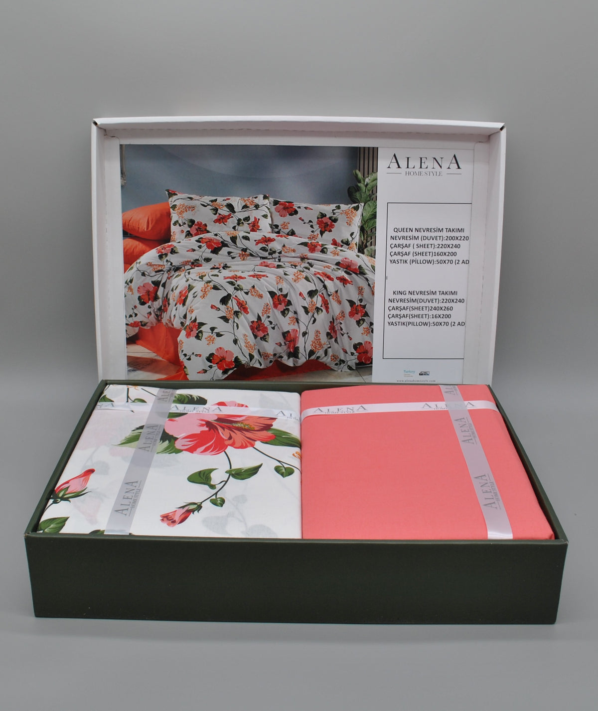 Parure housse de couette 100% coton 60 fils – Literie premium 200×220 cm + drap housse 160×200 +30 cm + 2 taies 50×70 cm – Coffret cadeau élégant avec ruban