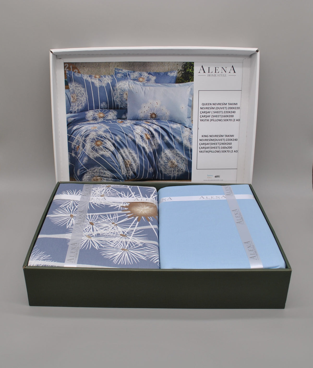 Parure housse de couette King Size 100% coton 60 fils – Ensemble literie confortable 220×240 cm + drap housse élastique 160×200+30 cm + 2 taies 50×70 cm – coffret cadeau avec ruban
