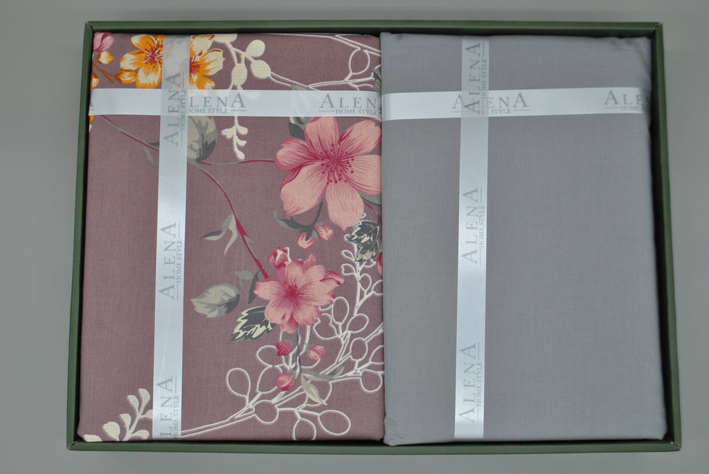 Parure housse de couette King Size 100% coton 60 fils – Literie confortable 220×240 cm + drap plat 240×260 cm + 2 taies 50×70 cm – coffret cadeau élégant avec ruban