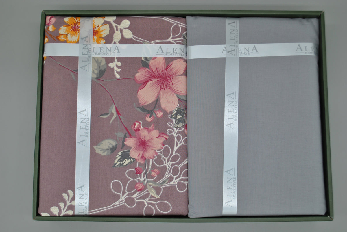 Parure housse de couette King Size 100% coton 60 fils – Literie confortable 220×240 cm + drap plat 240×260 cm + 2 taies 50×70 cm – coffret cadeau élégant avec ruban