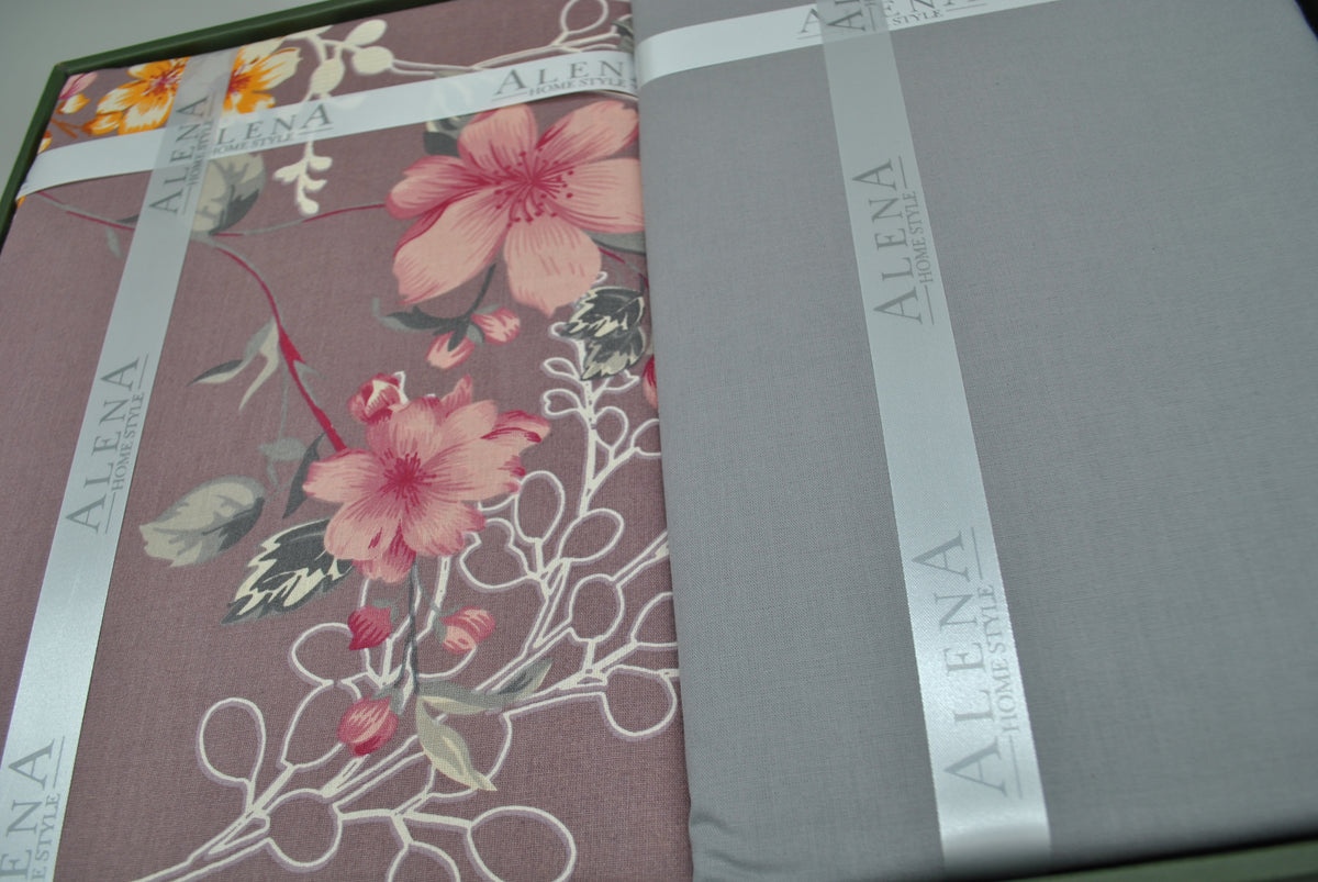 Parure housse de couette King Size 100% coton 60 fils – Literie confortable 220×240 cm + drap plat 240×260 cm + 2 taies 50×70 cm – coffret cadeau élégant avec ruban