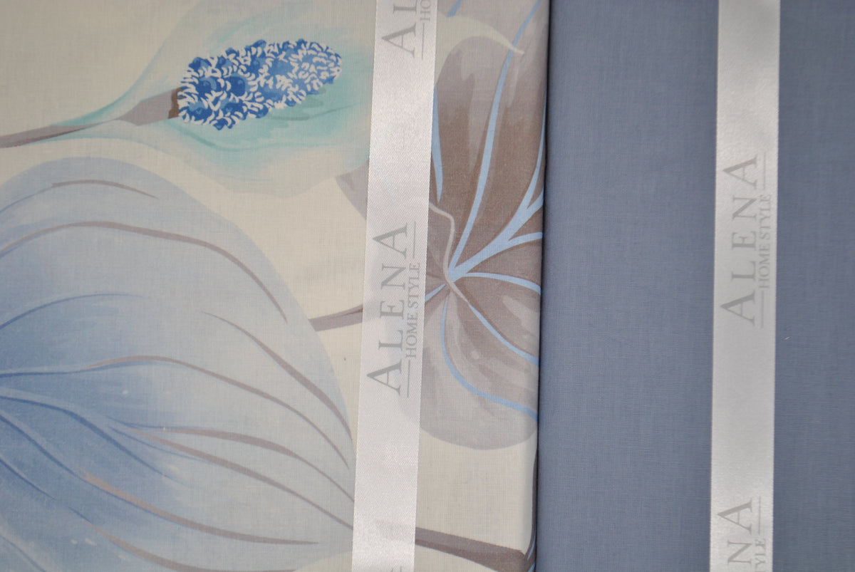 Parure housse de couette King Size 100% coton 60 fils – Literie élégante 220×240 cm + drap plat 240×260 cm + 2 taies 50×70 cm – coffret cadeau avec ruban