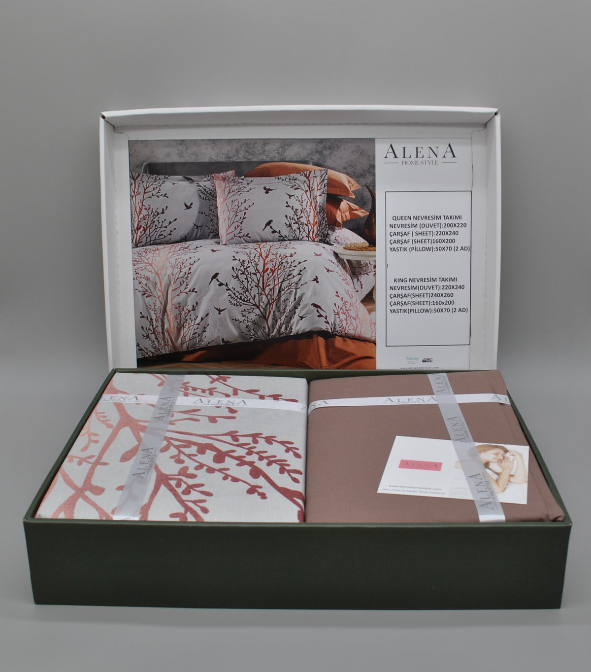 Parure housse de couette King Size 100% coton 60 fils – Ensemble literie 220×240 cm + drap housse élastique 160×200+30 cm + 2 taies 50×70 cm – coffret cadeau premium avec ruban