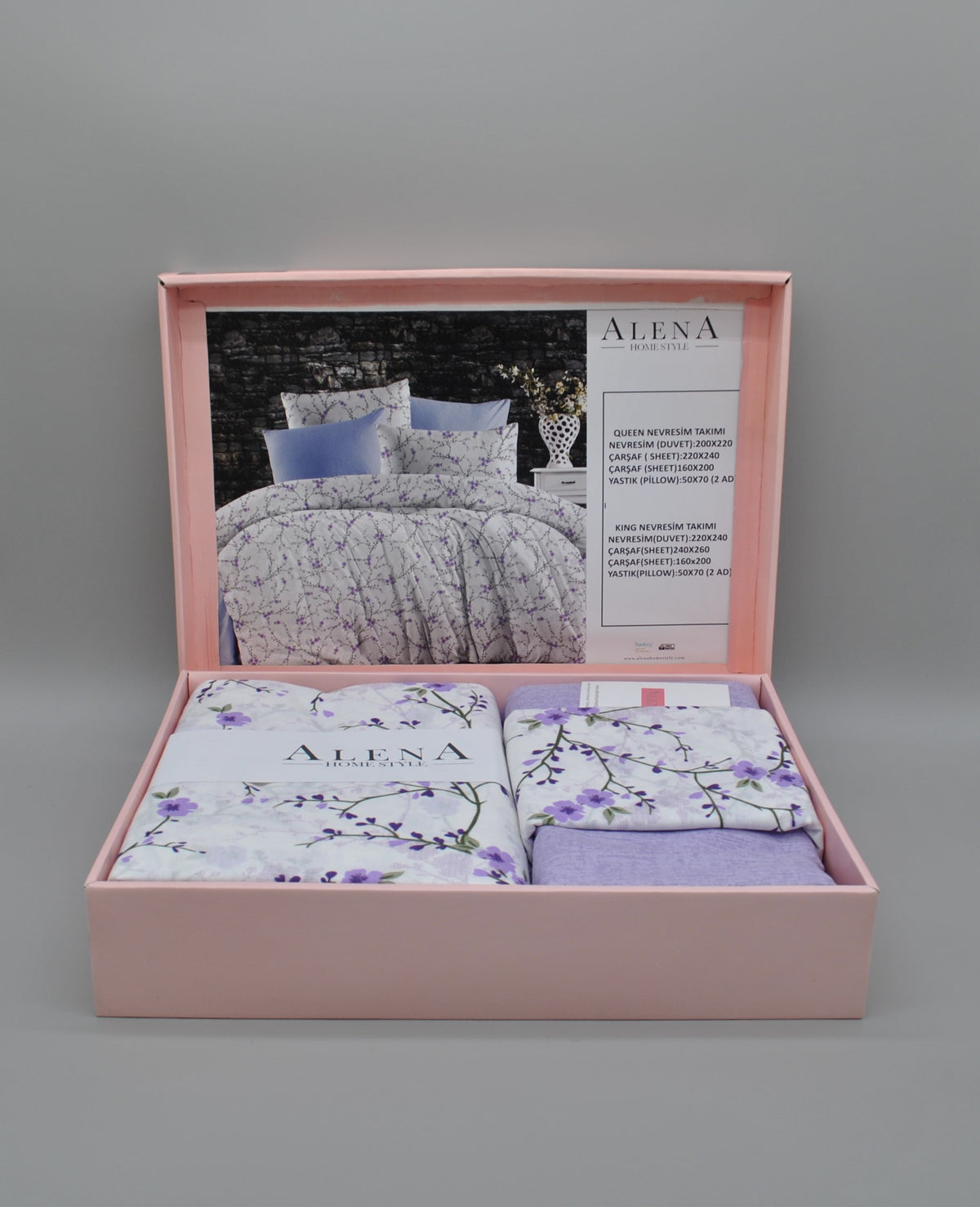 Parure de lit 200×220 cm en coffret cadeau – Élégance moderne et confort durable
