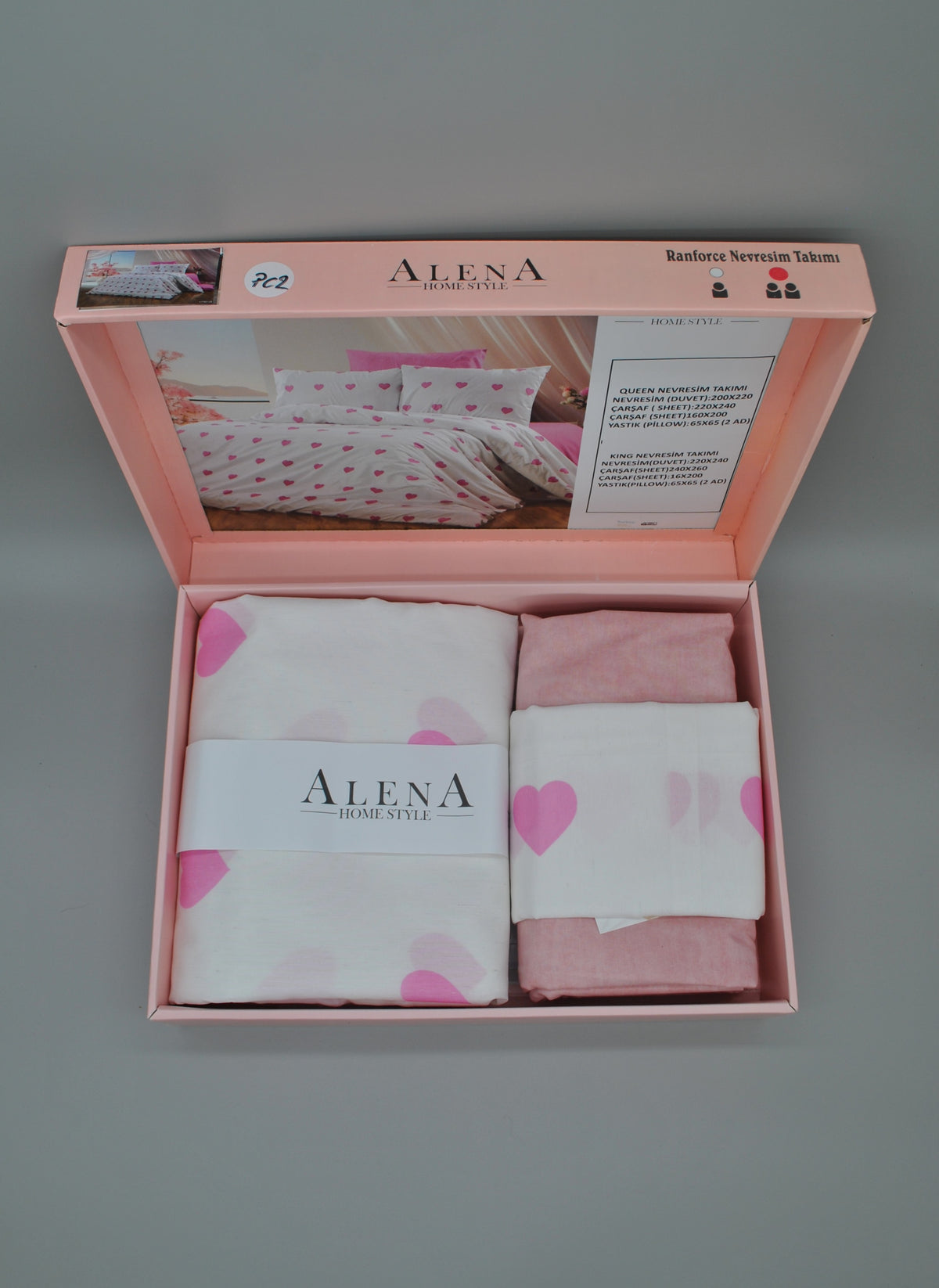 King Size duvet cover set – Comfortable and durable bedding 240×260 cm + flat sheet 240×260 cm + 2 pillowcases 50×70 cm – Elegant gift box