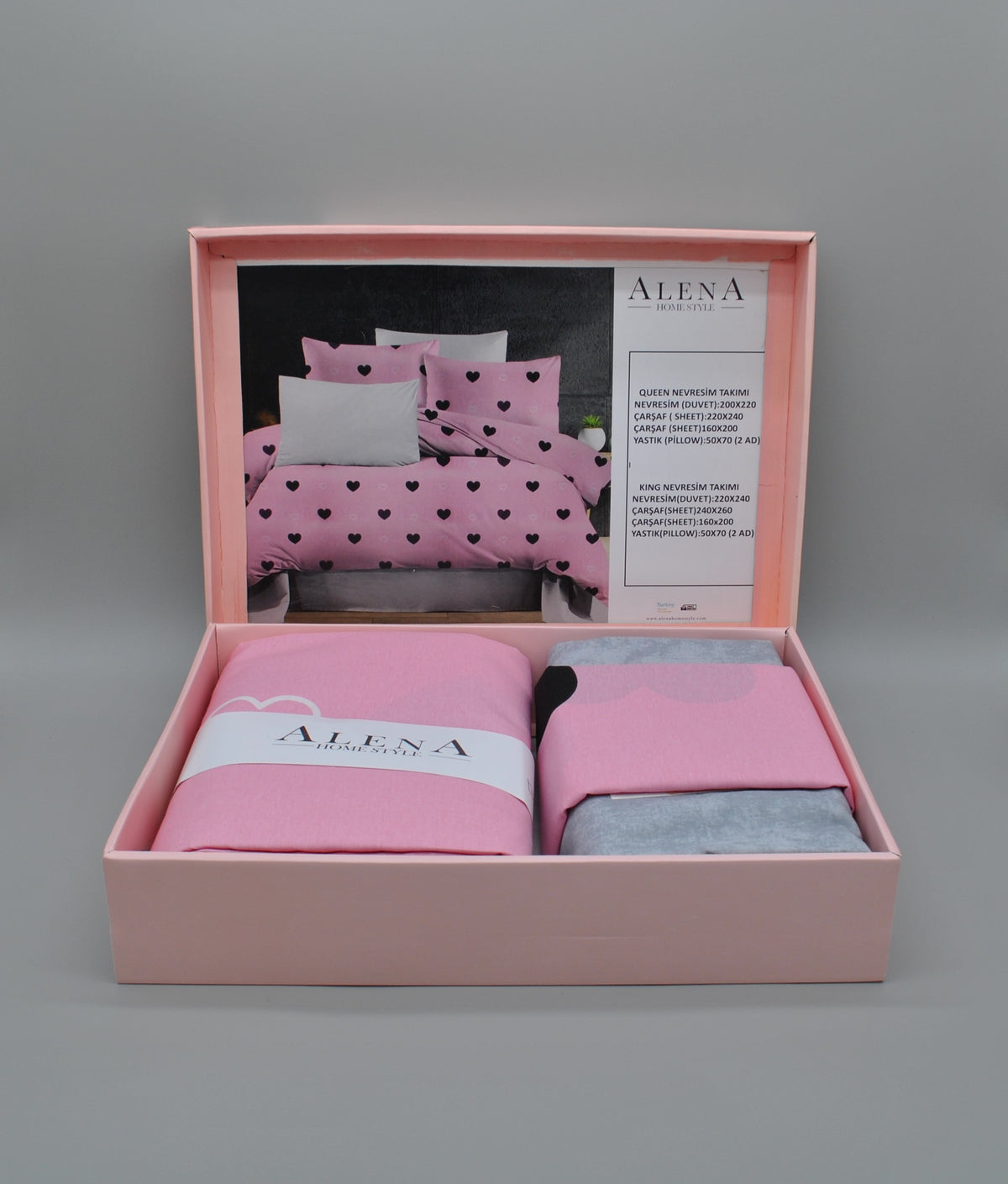 King Size Duvet Cover Set – Comfortable and Durable Bedding 220×240 cm + Flat Sheet 240×260 cm + 2 Pillowcases 50×70 cm – Elegant Gift Box