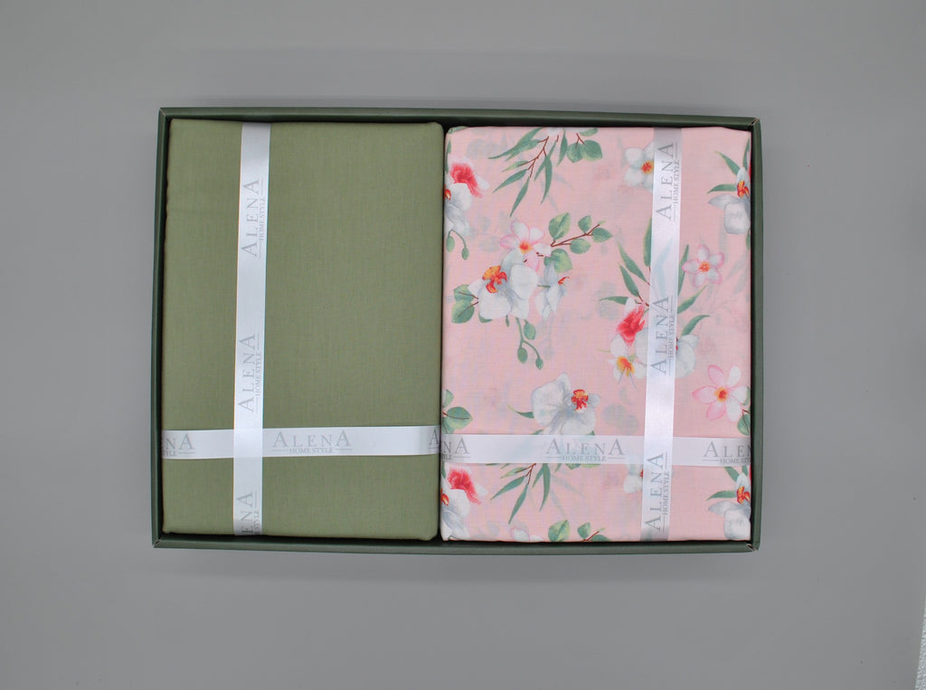 Parure housse de couette 100% coton 60 fils – Literie premium 200×220 cm + drap plat 220×240 cm + 2 taies 50×70 cm – Coffret cadeau élégant avec ruban