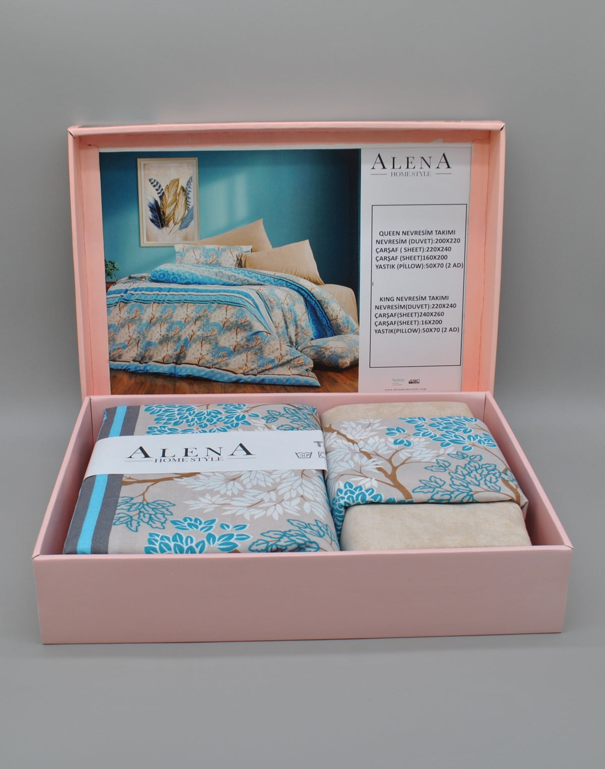 Parure de lit 200×220 cm en coffret cadeau – Élégance moderne et confort durable