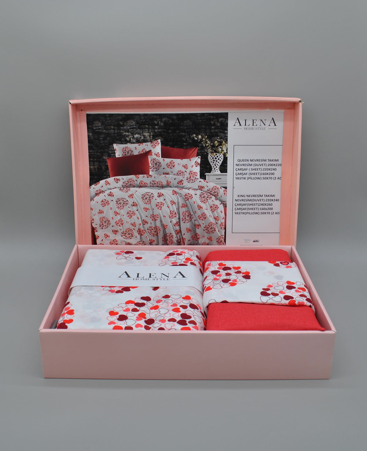King Size Duvet Cover Set – Comfortable and Durable Bedding 220×240 cm + Flat Sheet 240×260 cm + 2 Pillowcases 50×70 cm – Elegant Gift Box