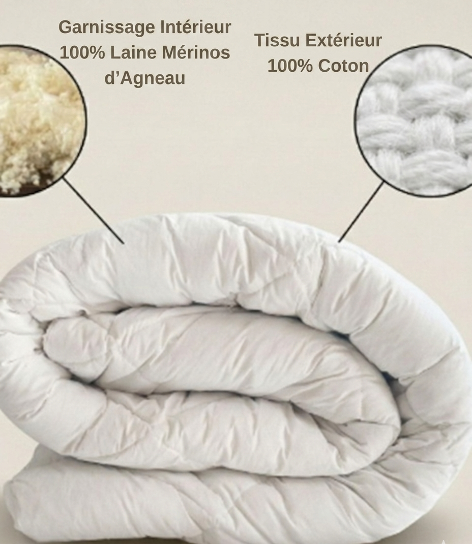 Couette 4 Saisons en Laine Mérinos 220x240 – 3.5 kg – 662 g/m²  | Maison Royale Collection