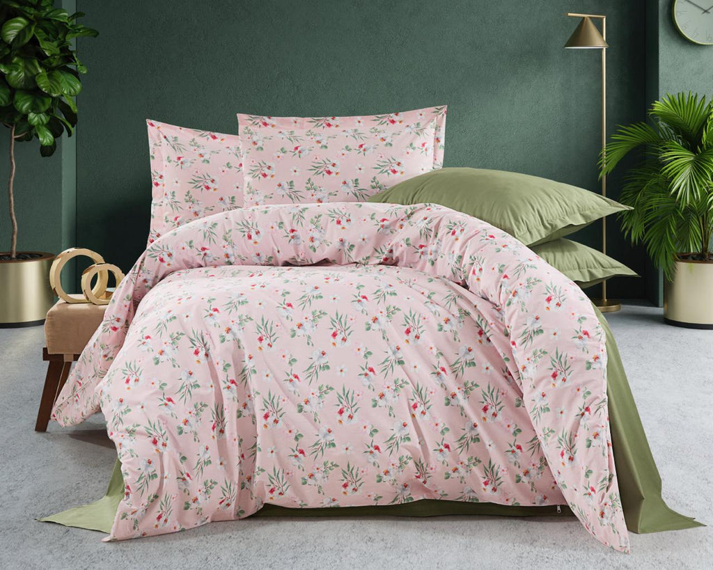 Parure housse de couette 100% coton 60 fils – Literie premium 200×220 cm + drap plat 220×240 cm + 2 taies 50×70 cm – Coffret cadeau élégant avec ruban