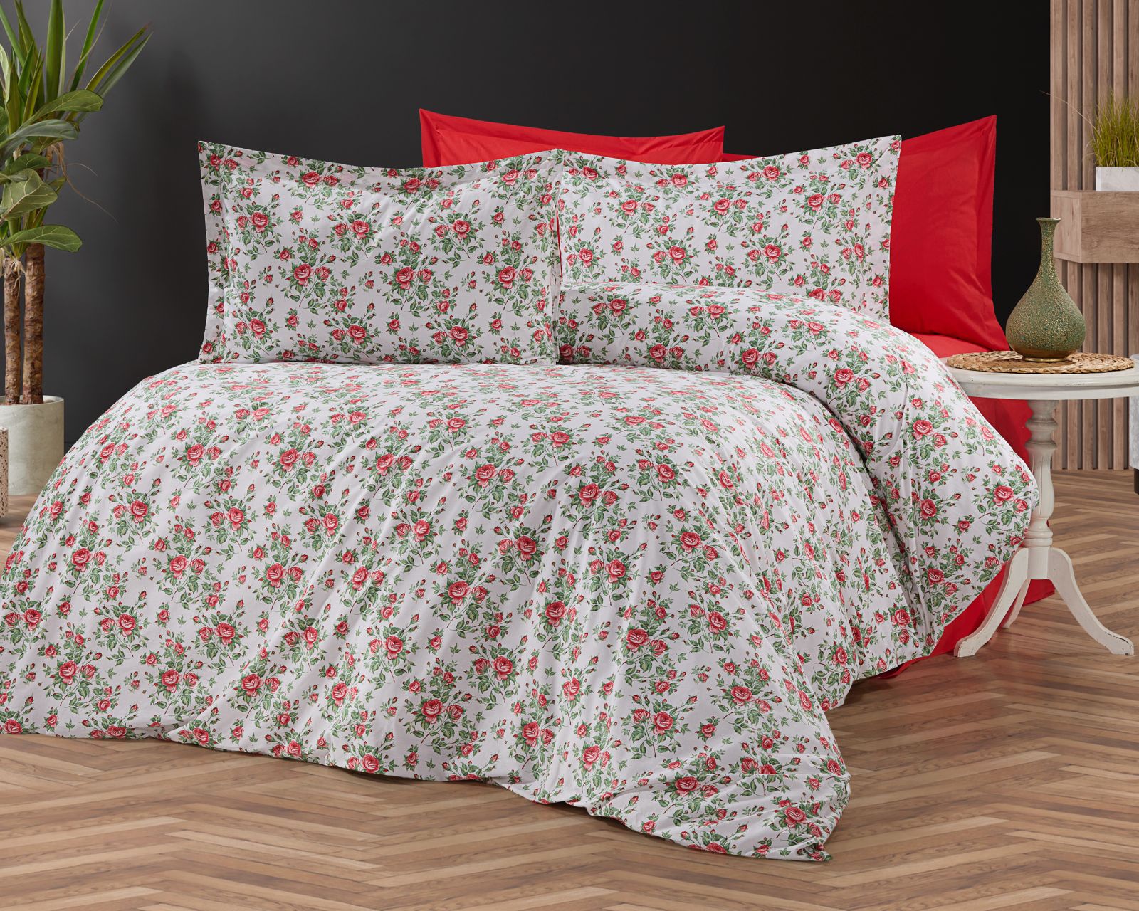 Parure housse de couette King Size 100% coton 60 fils – Ensemble literie 220×240 cm + drap plat 240×260 cm + 2 taies 50×70 cm – coffret cadeau élégant