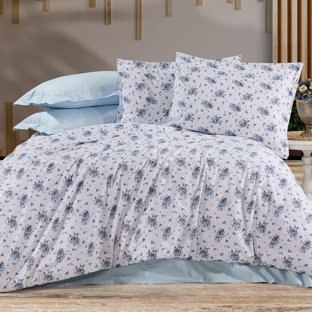 Set copripiumino King Size 100% cotone 60 fili – Copripiumino 220×240 cm + lenzuolo con angoli elastico 160×200+30 cm + 2 federe 50×70 cm – scatola regalo elegante