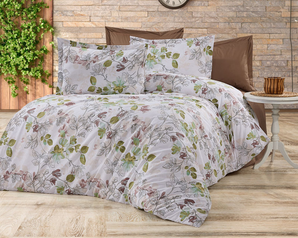 Parure housse de couette King Size 100% coton 60 fils – Ensemble literie confortable 220×240 cm + drap plat 240×260 cm + 2 taies 50×70 cm – coffret cadeau avec ruban