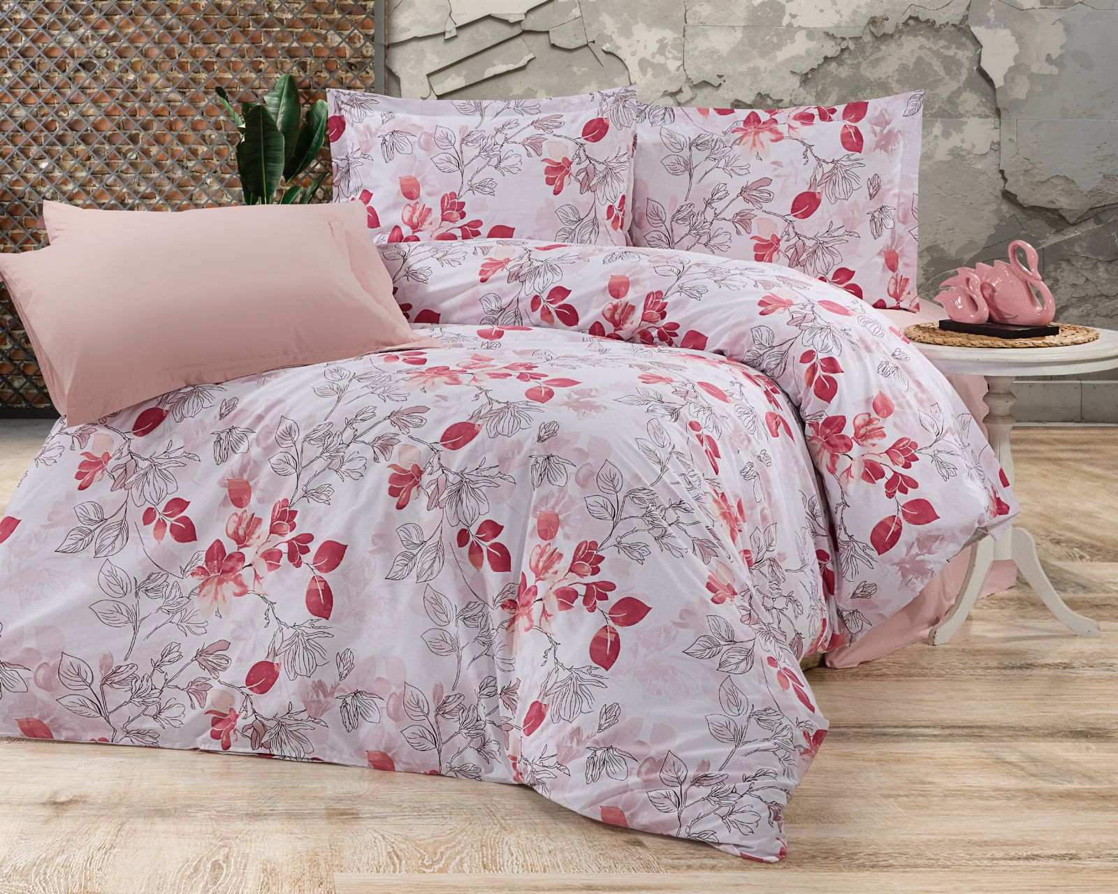 Parure housse de couette King Size 100% coton 60 fils – Literie confortable 220×240 cm + drap housse élastique 160×200+30 cm + 2 taies 50×70 cm – coffret cadeau avec ruban