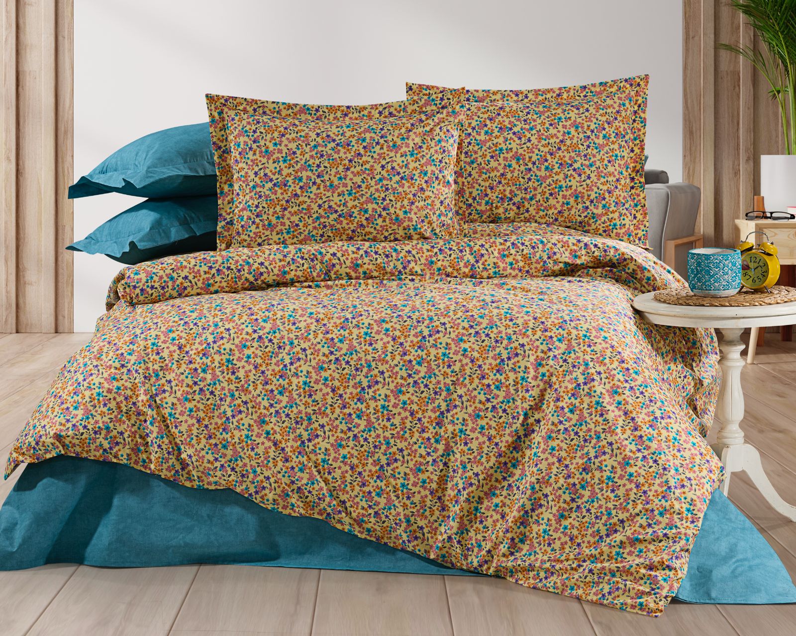 Parure housse de couette King Size 100% coton 60 fils – Literie premium 220×240 cm + drap plat 240×260 cm + 2 taies 50×70 cm – coffret cadeau élégant avec ruban