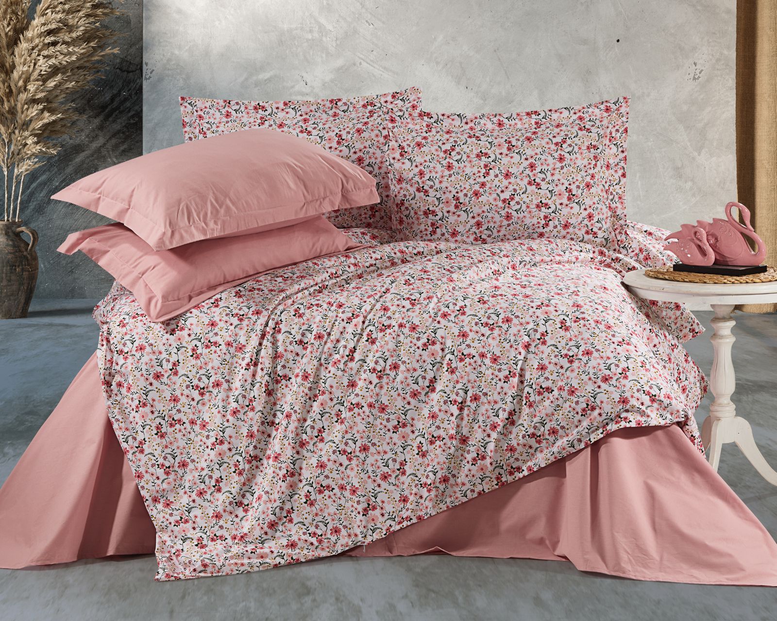 Parure housse de couette 100% coton 60 fils – Literie premium 200×220 cm + drap plat 220×240 cm + 2 taies 50×70 cm – Coffret cadeau élégant avec ruban