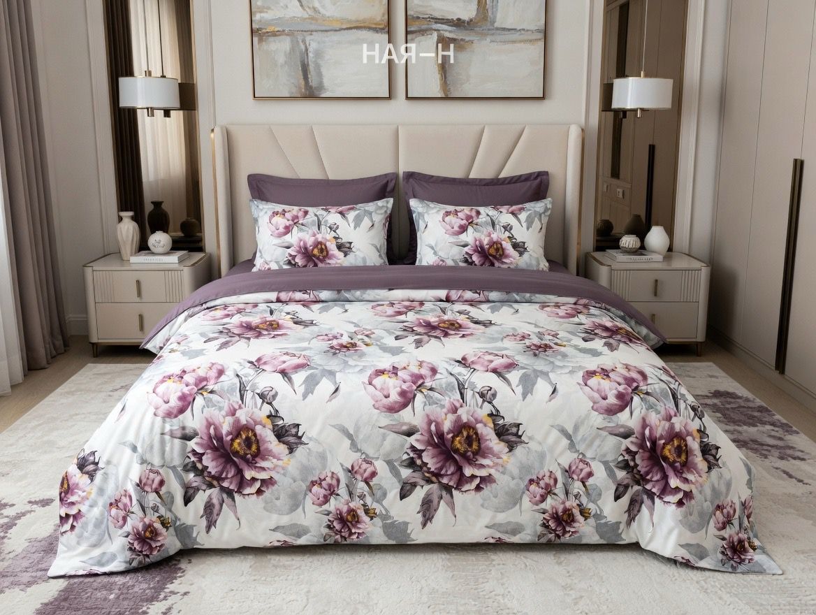 Set copripiumino Double King Size 100% cotone 60 fili – Set biancheria 240×260 cm + lenzuolo 240×260 cm + 2 federe 50×70 cm – scatola regalo premium