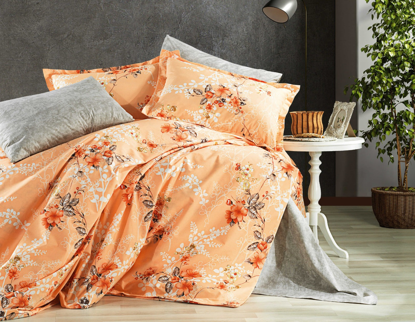 Parure housse de couette King Size 100% coton 60 fils – Literie premium 220×240 cm + drap plat 240×260 cm + 2 taies 65×65 cm – Coffret cadeau élégant avec ruban
