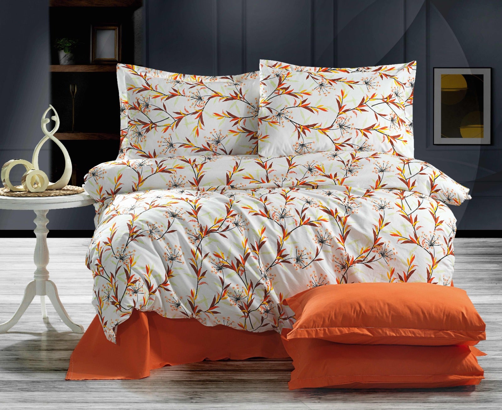 Parure housse de couette King Size 100% coton 60 fils – Literie élégante 220×240 cm + drap housse élastique 160×200+30 cm + 2 taies 50×70 cm – coffret cadeau premium avec ruban