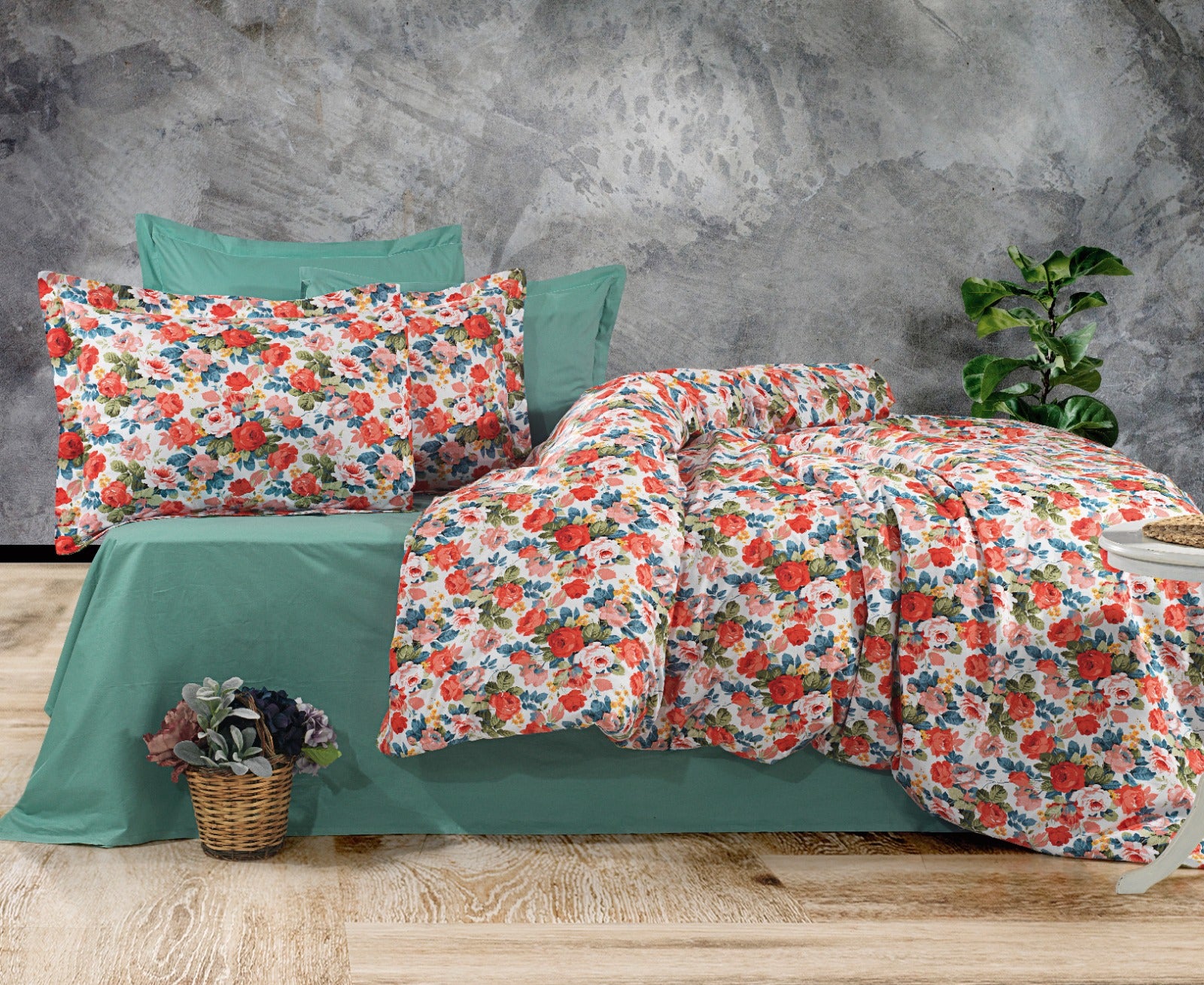 Parure housse de couette King Size 100% coton 60 fils – Literie premium 220×240 cm + drap plat 240×260 cm + 2 taies 65×65 cm – Coffret cadeau élégant avec ruban