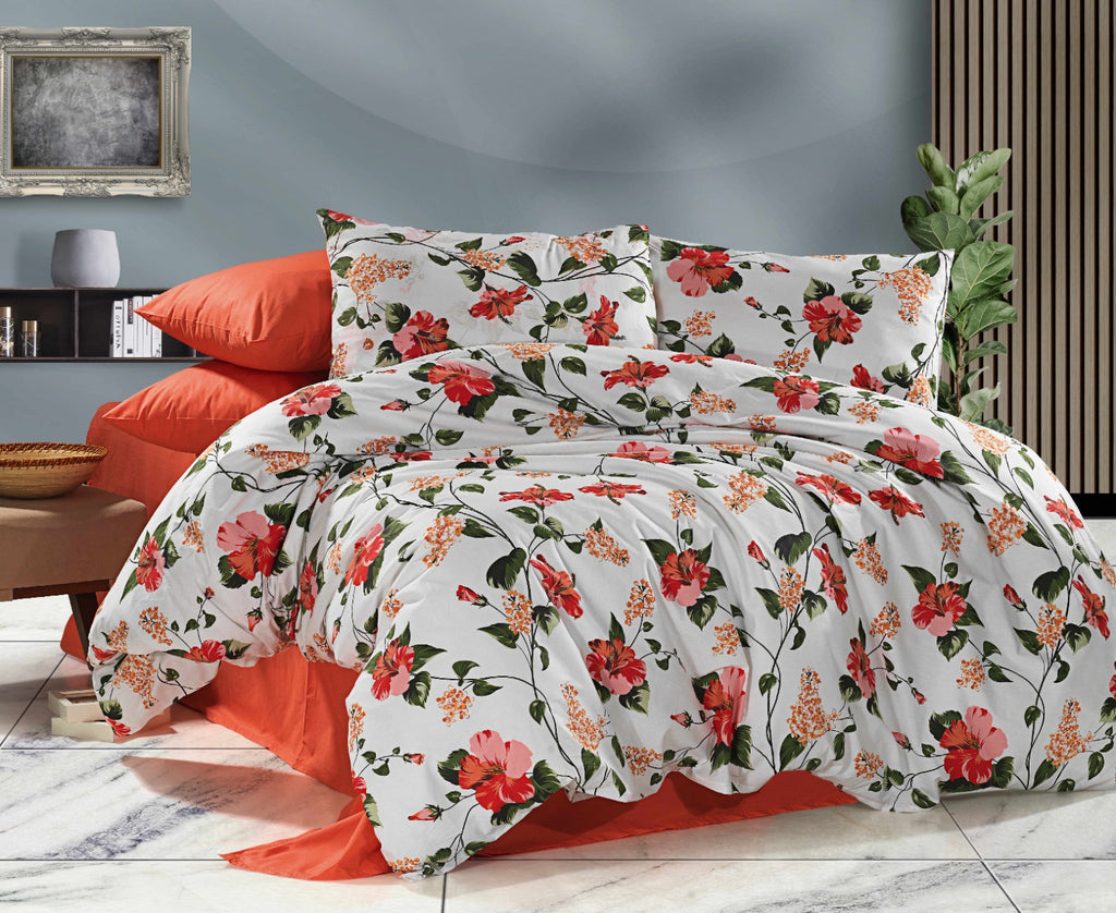 Parure housse de couette 100% coton 60 fils – Literie premium 200×220 cm + drap housse 160×200 +30 cm + 2 taies 50×70 cm – Coffret cadeau élégant avec ruban