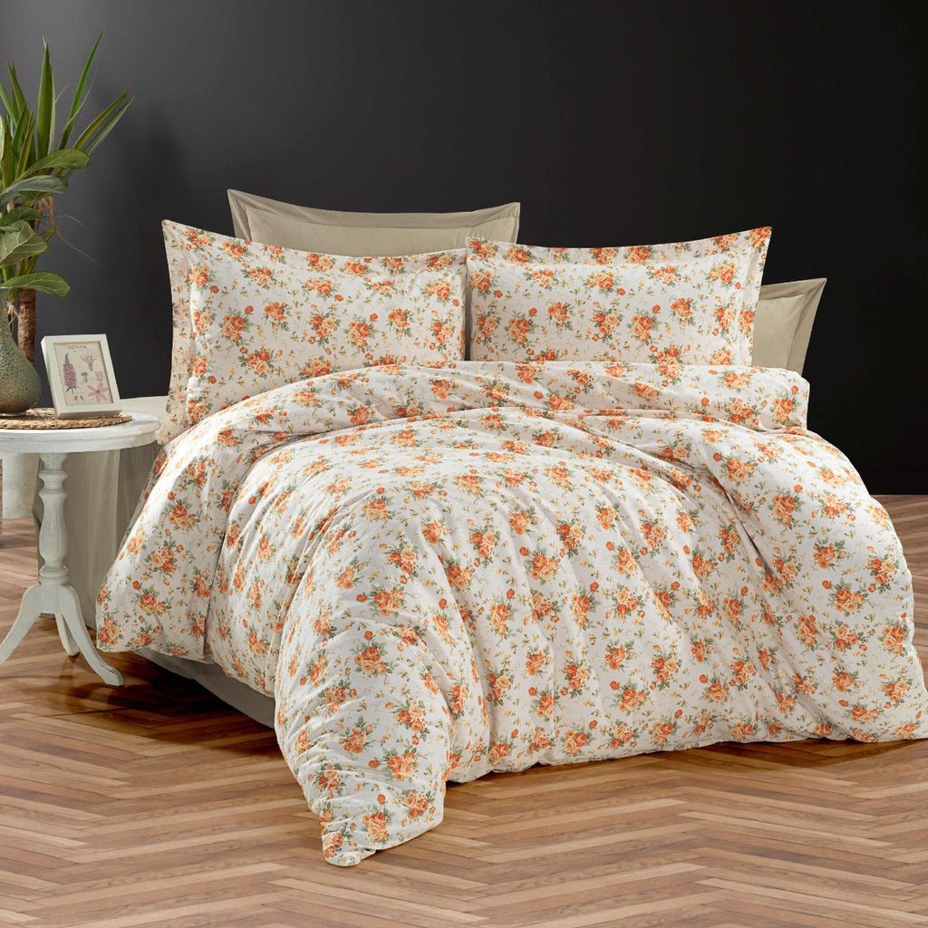 100% cotton duvet cover set 60 threads/cm² – Complete bedding set 200x200 cm + fitted sheet 160x200+30 cm + 2 pillowcases 50x70 cm – gift box with ribbon