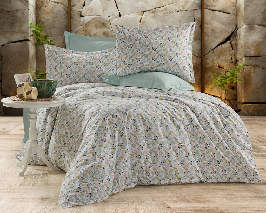 Parure housse de couette King Size 100% coton 60 fils – Ensemble literie confortable 220×240 cm + drap plat 240×260 cm + 2 taies 50×70 cm – coffret cadeau premium avec ruban