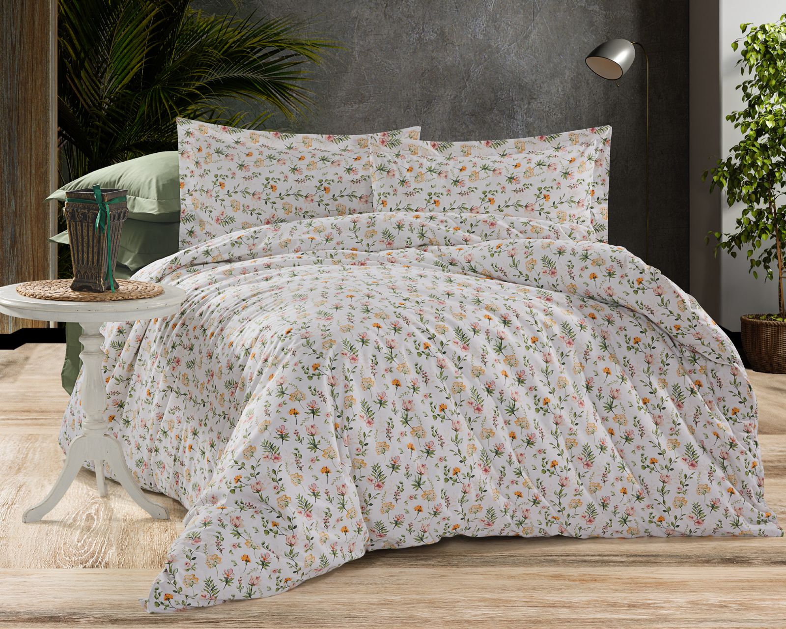 Parure housse de couette 100% coton 60 fils – Literie premium 200×220 cm + drap plat 220×240 cm + 2 taies 50×70 cm – Coffret cadeau élégant avec ruban