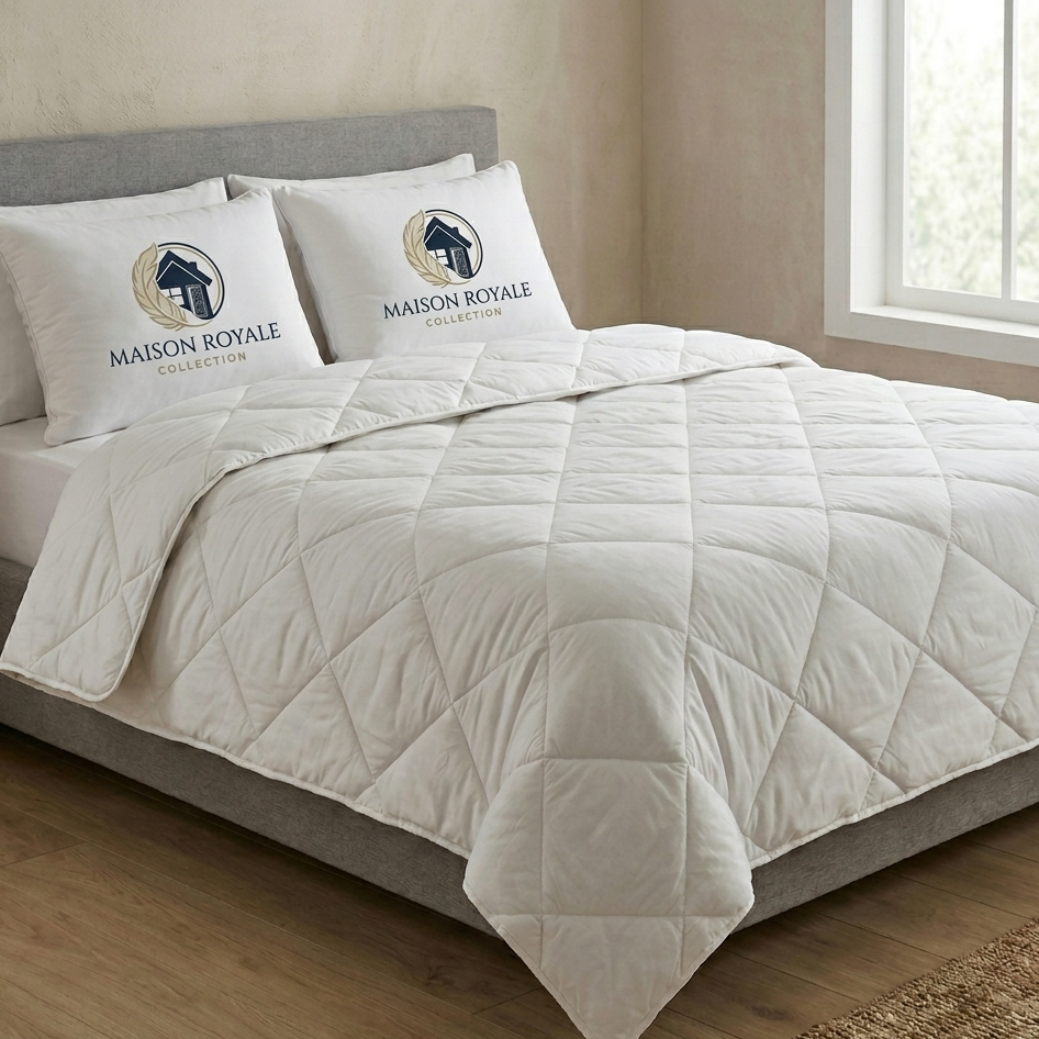 Couette Été en Laine Mérinos 220x240 – 1,5 kg – 284 g/m² | Maison Royale Collection